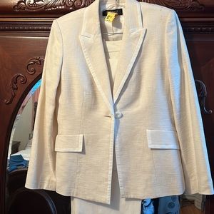 Kasper cream linen suit